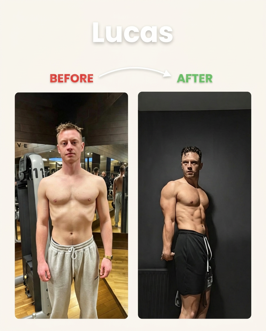 Lucas - before and after the Elite Human Protocol