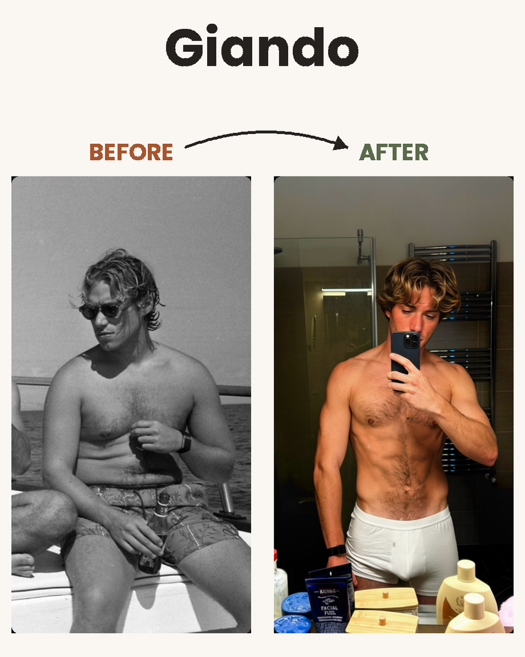 Giando - before and after the Elite Human Protocol