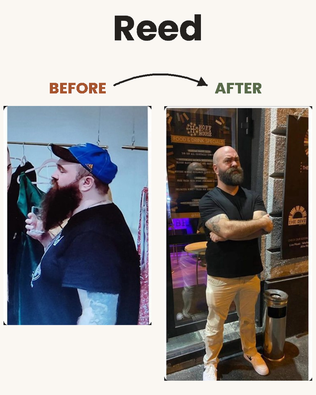 Reed - before and after the Elite Human Protocol